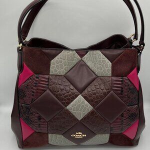 Coach Edie 31 Patchwork Canyon Quilt Leather Shoulder Bag in Oxblood